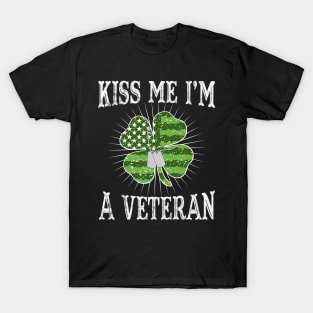 Kiss Me I'm A Veteran St. Patrick's Day T-Shirt